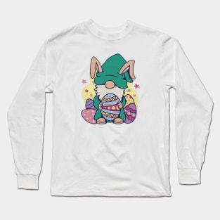 Easter Bunny Spring Gnome Easter Egg Hunting And Basket Gift Long Sleeve T-Shirt